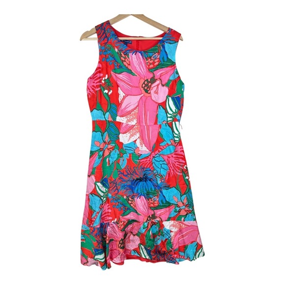 RSVP by Talbots Tropical Floral Print Sleeveless A-line Dress size 6 Multicolor - Picture 1 of 8